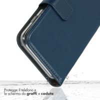Selencia Cover a libro in vera pelle Samsung Galaxy S24 Plus - Blu scuro