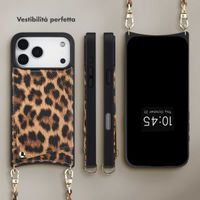 Selencia Cover per telefono Nova con cordino e portacarte Apple iPhone 17 Pro Max - Leopard