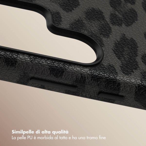 Selencia Cover Sabi Stampa pantera con MagSafe Samsung Galaxy S24 Ultra - Midnight Black