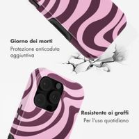 Selencia Cover posteriore Vivid con MagSafe Apple iPhone 16 Pro - Wavy Swirl Pink Plum