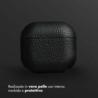 Accezz Cover in vera pelle  Apple Airpods 4 - Nero