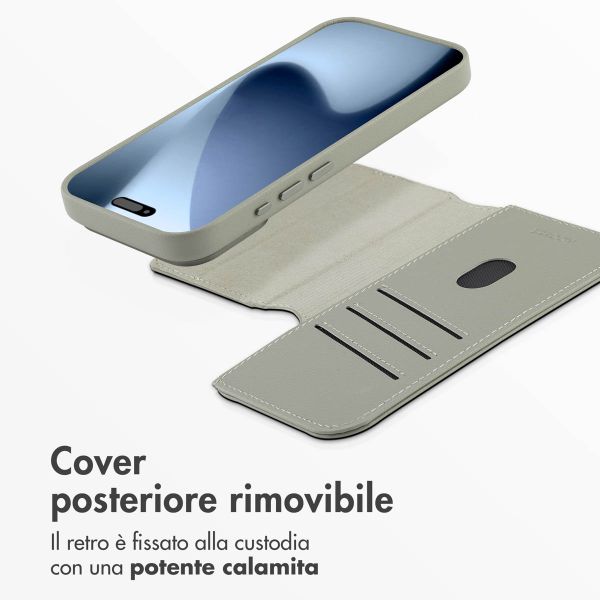 Accezz Cover in pelle 2 in 1 con MagSafe Apple iPhone 17 Pro - Light Grey