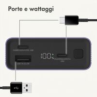 imoshion Powerbank in alluminio Ultra Series 20.000 mAh - Ricarica rapida fino a 33 watt - Tropical Violet