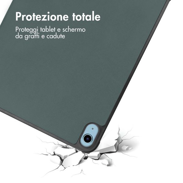 imoshion Cover a libro Trifold Apple iPad 11 (2025) 11 pollici A16 / iPad 10 (2022) 10.9 pollici - Verde scuro
