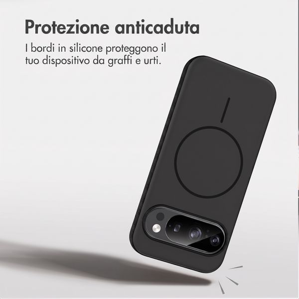 imoshion Cover posteriore Color con Thin MagSafe Ring Google Pixel 11 / 11 Pro / 10 / 10 Pro - Nero