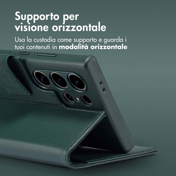 Accezz Cover in pelle 2 in 1 con MagSafe Samsung Galaxy S24 Ultra - Cedar Green