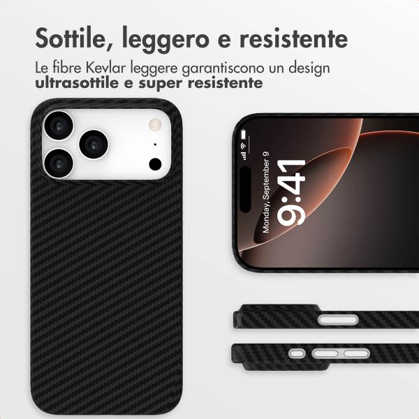 Accezz Cover MagSafe Kevlar® Apple iPhone 17 Pro Max - Nero