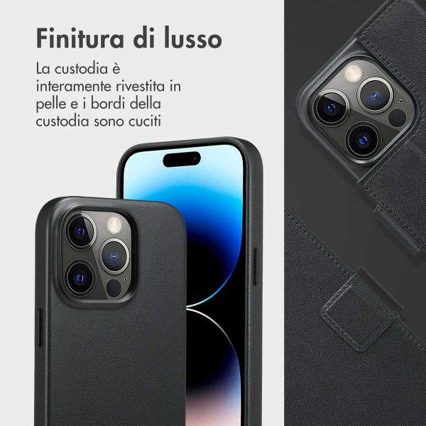 Accezz Cover in pelle 2 in 1 con MagSafe Apple iPhone 14 Pro - Onyx Black