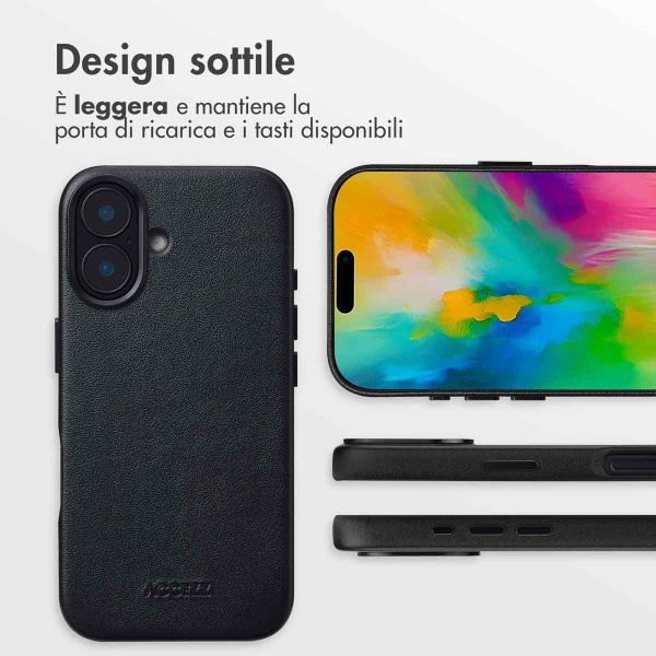 Accezz Cover in Pelle con MagSafe Apple iPhone 16 - Onyx Black