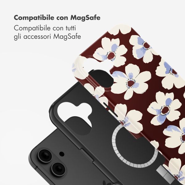 Selencia Cover posteriore Vivid con MagSafe Apple iPhone 16 - Choco Flower Pop
