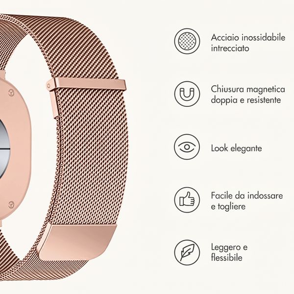 imoshion Cinturino milanese magnetico Samsung Galaxy Watch 9 (40/44mm) / Watch 8 (40/44mm) / Classic (46mm) - Rose Gold