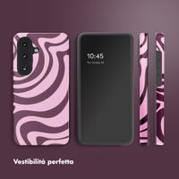 Selencia Cover posteriore Vivid con MagSafe Samsung Galaxy S26 Plus - Wavy Swirl Pink Plum