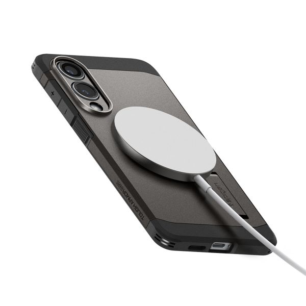 Spigen Cover Posteriore Corazzata Tough con MagSafe Samsung Galaxy S25 Edge - Gunmetal