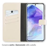 Selencia Cover a libro in vera pelle Samsung Galaxy A36 - Greige