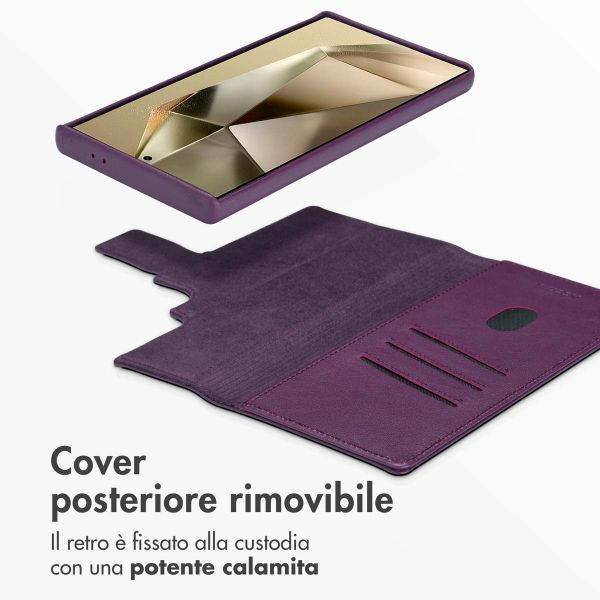 Accezz Cover in pelle 2 in 1 con MagSafe Samsung Galaxy S24 Ultra - Heath Purple