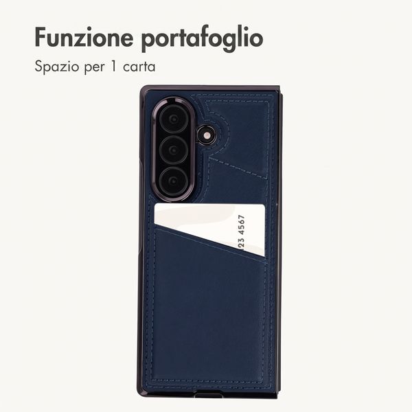 imoshion Cover posteriore MagSafe in pelle sintetica con portacarte Samsung Galaxy Z Fold 8 Ultra - Blu scuro