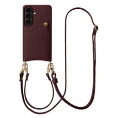 Selencia Cover per telefono Nova con cordino e portacarte Samsung Galaxy S26 - Bold Burgundy
