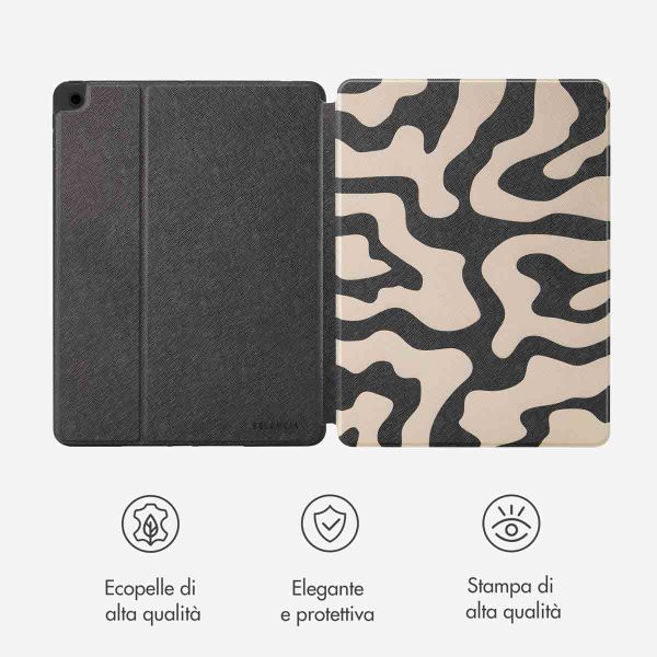 Selencia Cover per tablet Vivid Apple iPad 9 (2021) 10.2 pollici / iPad 8 (2020) 10.2 pollici / iPad 7 (2019) 10.2 pollici - Art Wave Black