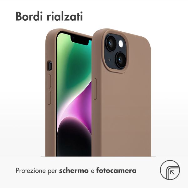 Accezz Cover in silicone liquido con MagSafe Apple iPhone 14 / 13 - New Tea Brown