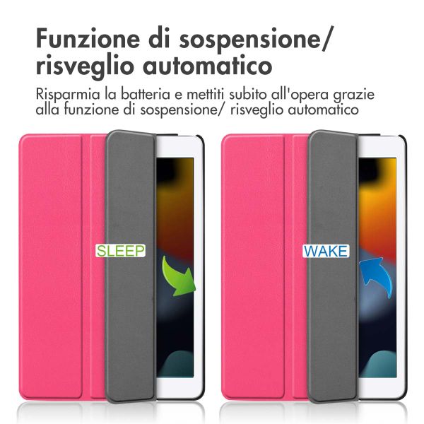 imoshion Cover a libro Trifold Apple iPad 9 (2021) 10.2 pollici / iPad 8 (2020) 10.2 pollici / iPad 7 (2019) 10.2 pollici - Pink