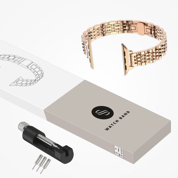 Selencia Cinturino sottile in acciaio ispirato a Jubilee Apple Watch | 38/40/41/42 mm - Oro rosa