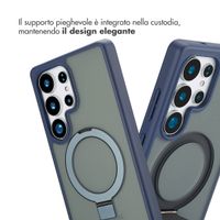 Accezz Cover con anello e supporto con MagSafe Samsung Galaxy S25 Ultra - Blu