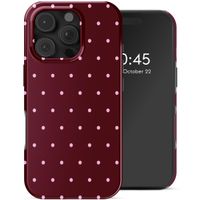 Selencia Vivid Backcover met MagSafe Apple iPhone 16 Pro Max - Happy Dots Burgundy