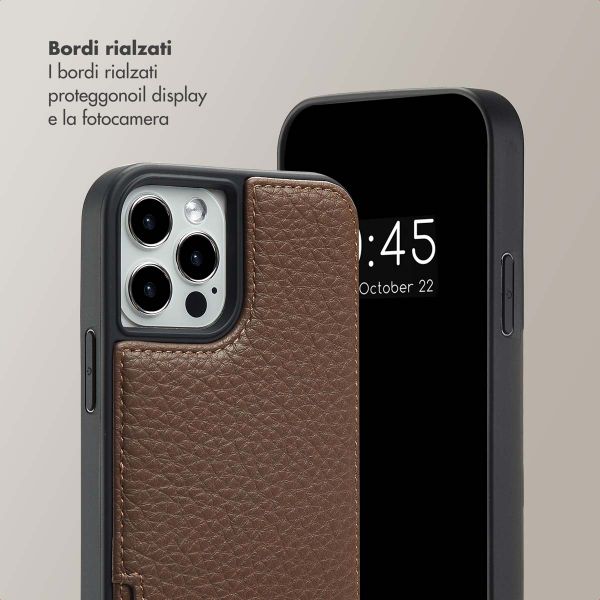 Selencia Cover per telefono Nova con cordino e portacarte Apple iPhone 12 (Pro) - Mocha Brown