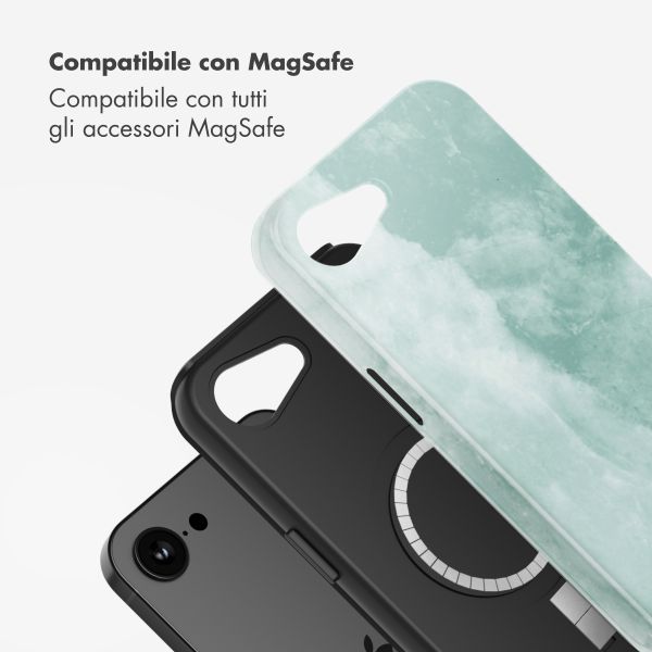 Selencia Cover posteriore Vivid con MagSafe Apple iPhone 17e / 16e - Marble Grayed Jade