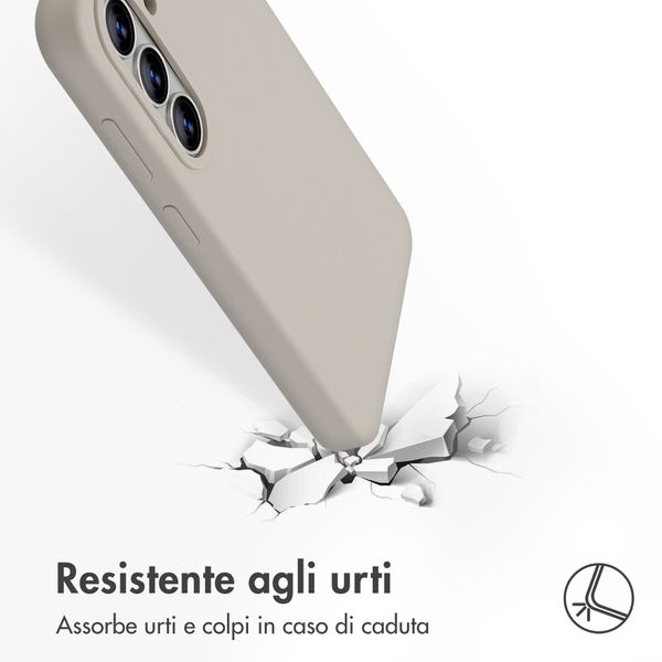 Accezz Cover in silicone liquido con MagSafe Samsung Galaxy S26 - Stone