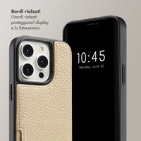 Selencia Cover per telefono Nova con cordino e portacarte Apple iPhone 15 Pro - Beige