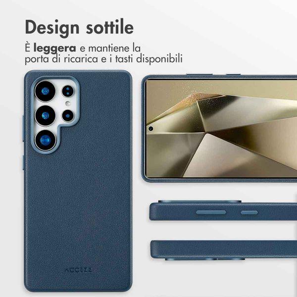 Accezz Cover in Pelle con MagSafe Samsung Galaxy S25 Ultra - Nightfall Blue