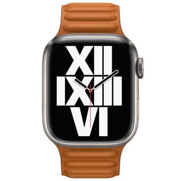 Apple Cinturino Leather Link Apple Watch | 38/40/41/42 mm - Taglia M/L - Golden Brown