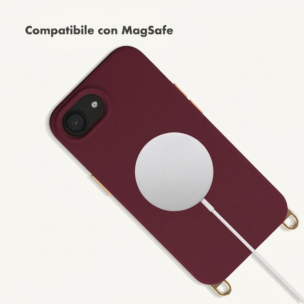 Selencia Rivièra MagSafe Backcover met afneembare haakjes Apple iPhone 17e / 16e - Bold Burgundy