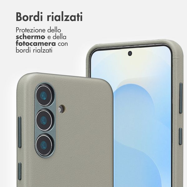 Accezz Cover in Pelle con MagSafe Samsung Galaxy S25 - Light Grey