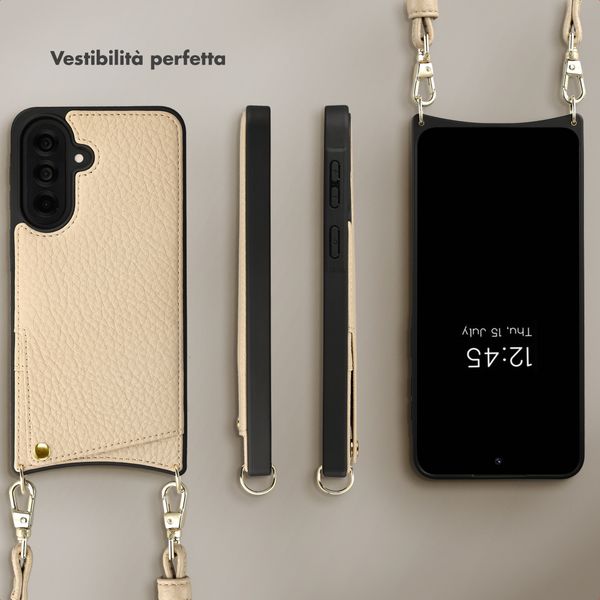 Selencia Cover per telefono Nova con cordino e portacarte Samsung Galaxy A37 (5G) - Beige