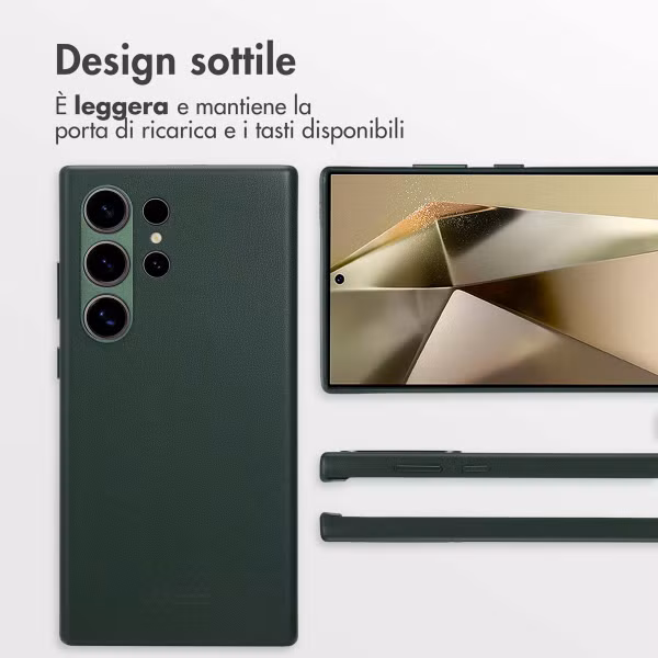 Accezz Cover in Pelle con MagSafe Samsung Galaxy S24 Ultra - Cedar Green