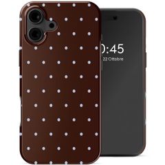 Selencia Cover Posteriore Vivid Apple iPhone 16 - Happy Dots Chocolate