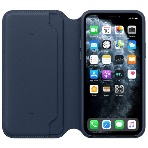 Apple Cover a libro in Pelle con Chiusura Apple iPhone 11 Pro - Deep Sea Blue