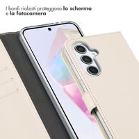 Selencia Cover a libro in vera pelle Samsung Galaxy A35 - Greige