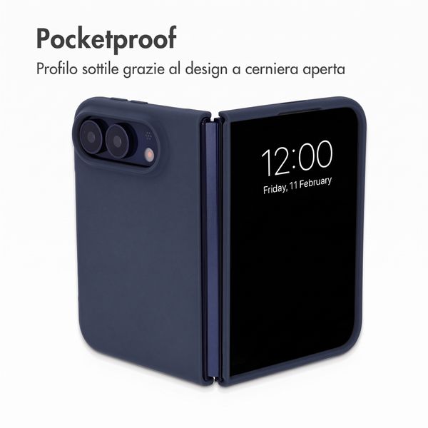 Accezz Cover in silicone liquido con MagSafe Apple iPhone Duo - Blu scuro