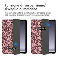 imoshion Cover Trifold Design Samsung Galaxy Tab A11 / A9 Plus - Bloom Love Blush