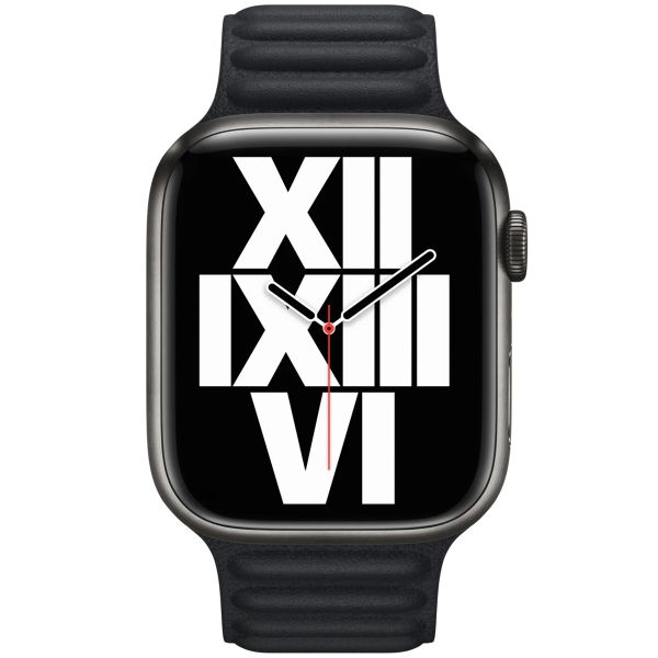 Apple Cinturino Leather Link Apple Watch Series 1 t/m 11 / SE / Ultra (44/45/46/49 mm) - Taglia M/L - Midnight