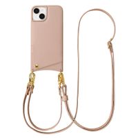Selencia Cover per telefono Nova con cordino e portacarte Apple iPhone 15 - Dusty Rose