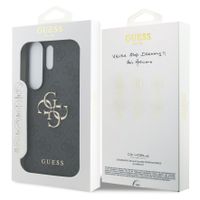 Guess Cover Posteriore con Logo 4G in Metallo Samsung Galaxy S26 Ultra - Nero