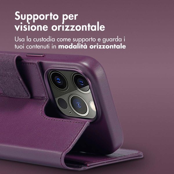 Accezz Cover in pelle 2 in 1 con MagSafe Apple iPhone 15 Pro - Heath Purple