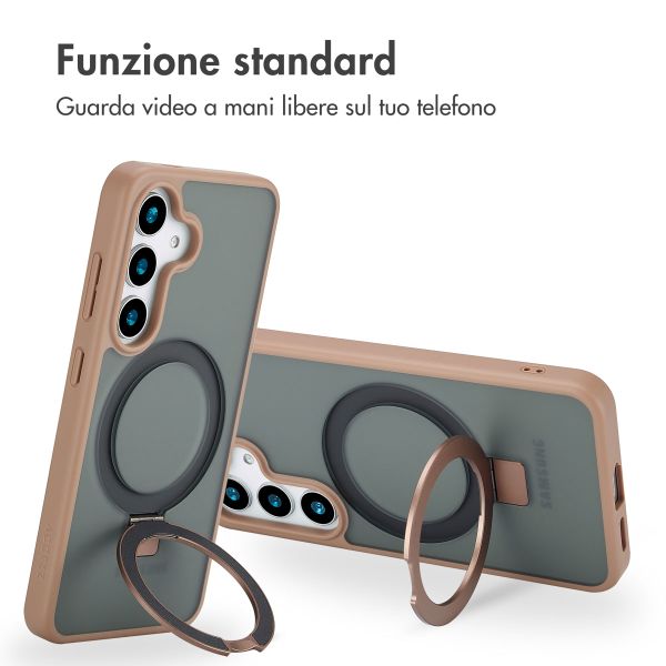 Accezz Cover con anello e supporto con MagSafe Samsung Galaxy S25 Plus - Marrone