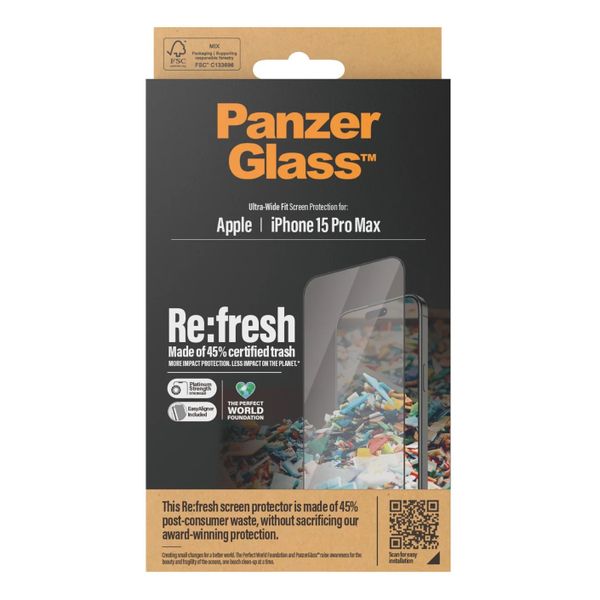 PanzerGlass Vetro temperato antibatterico ultra-largo Apple iPhone 15 Pro Max