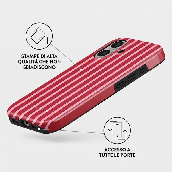 Burga Cover Posteriore Resistente con MagSafe Apple iPhone 16 - Strawberry Jam