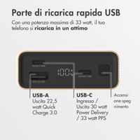 imoshion Powerbank in alluminio Ultra Series 20.000 mAh - Ricarica rapida fino a 33 watt - Oro